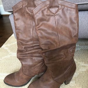 tall brown boots